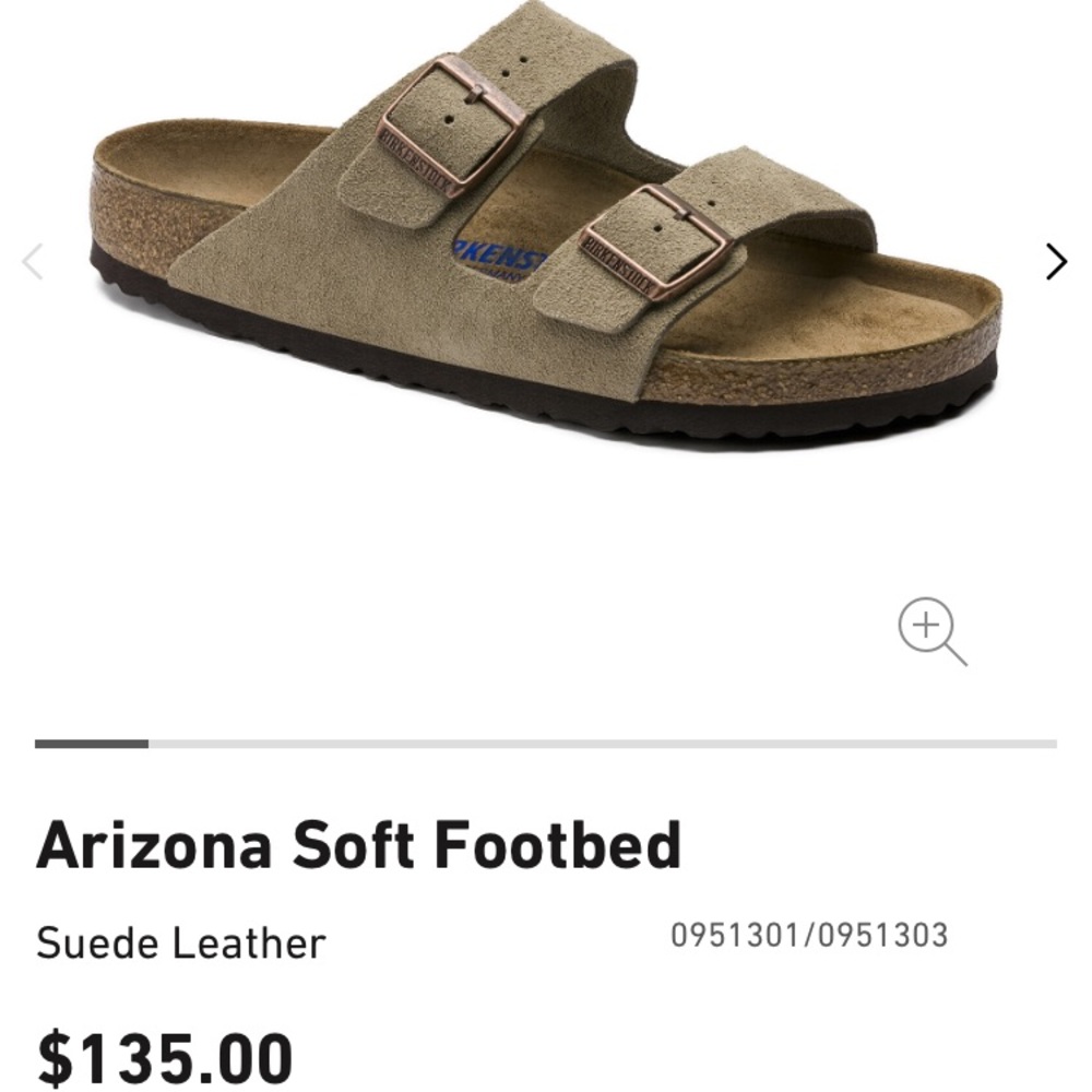 Birkenstock Arizona Soft Footbed Suede Sandals in Olive